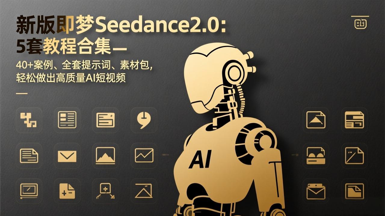 新版即梦Seedance2.0:5套教程合集,40+案例、全套提示词、素材包,轻松做出高质量AI短视频插图 新版即梦Seedance2.0:5套教程合集,40+案例、全套提示词、素材包,轻松做出高质量AI短视频插图