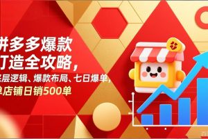 拼多多爆款打造全攻略,底层逻辑、爆款布局、七日爆单,单店铺日销500单