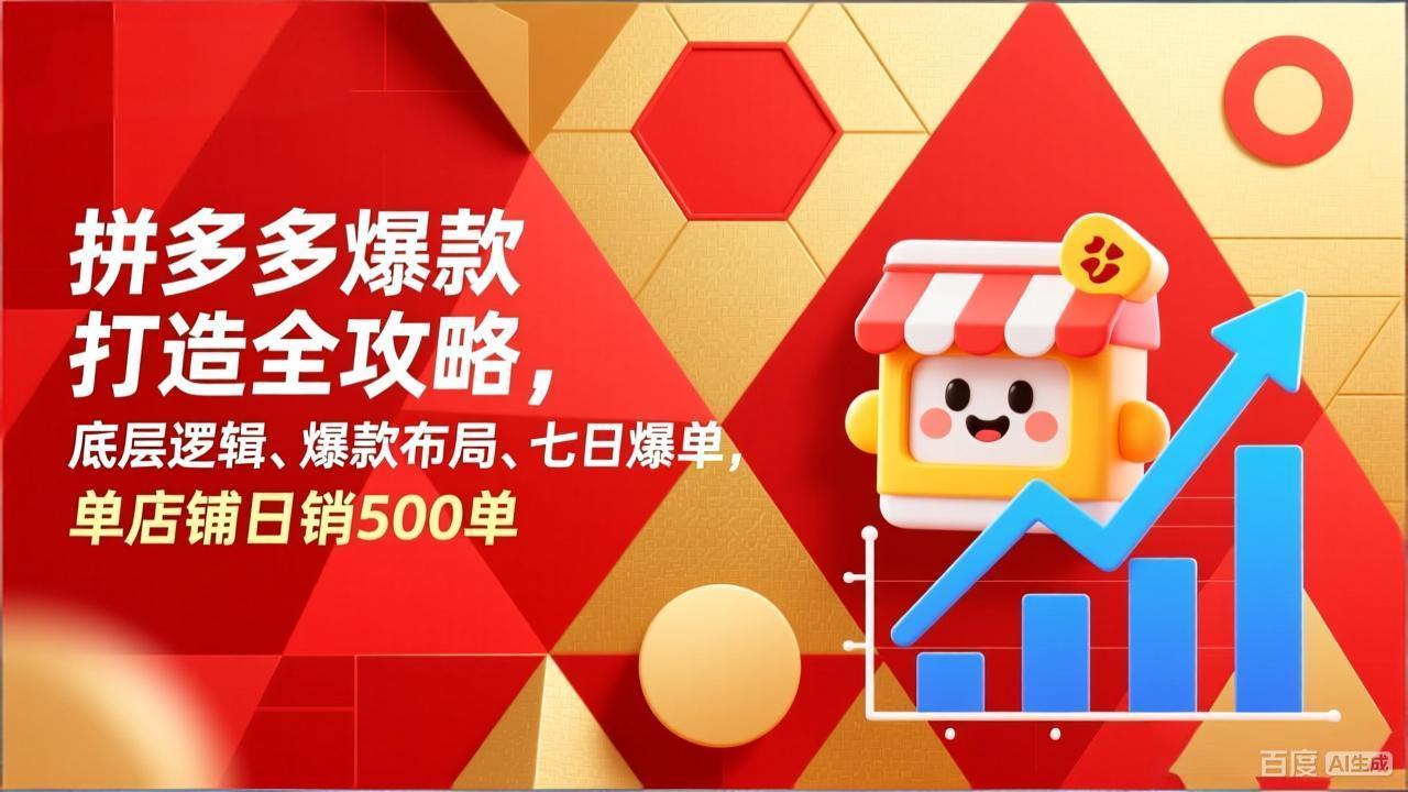 拼多多爆款打造全攻略,底层逻辑、爆款布局、七日爆单,单店铺日销500单插图 拼多多爆款打造全攻略,底层逻辑、爆款布局、七日爆单,单店铺日销500单插图