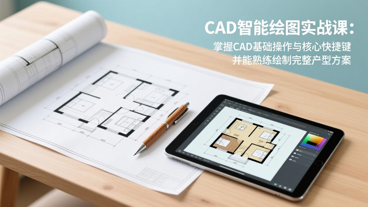 CAD智能绘图实战课:掌握CAD基础操作与核心快捷键,并能熟练绘制完整户型方案插图 CAD智能绘图实战课:掌握CAD基础操作与核心快捷键,并能熟练绘制完整户型方案插图