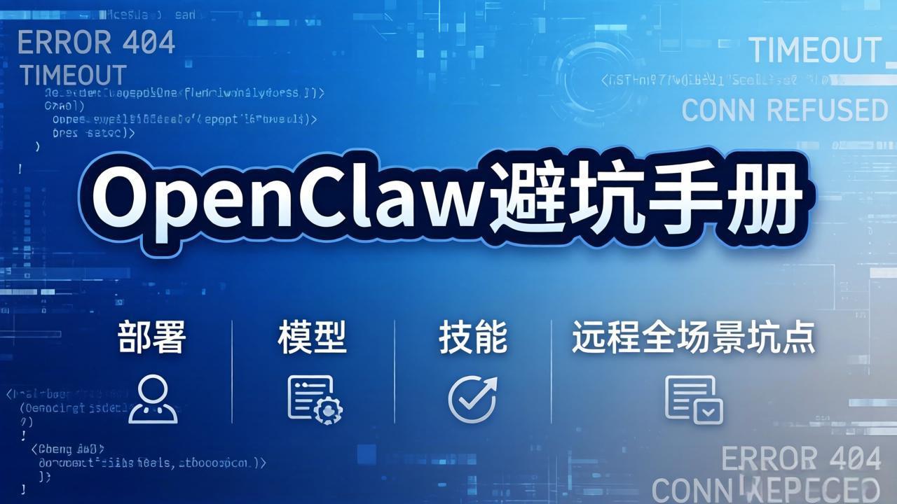 OpenClaw避坑手册:部署+模型+技能+远程全场景坑点,一次性给你说全,少走弯路插图 OpenClaw避坑手册:部署+模型+技能+远程全场景坑点,一次性给你说全,少走弯路插图