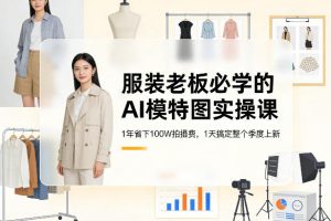 服装老板必学的AI模特图实操课，1年省下100W拍摄费，1天搞定整个季度上新