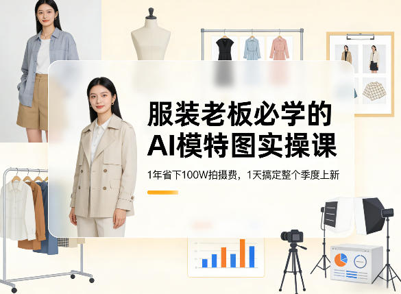 服装老板必学的AI模特图实操课,1年省下100W拍摄费,1天搞定整个季度上新插图 服装老板必学的AI模特图实操课,1年省下100W拍摄费,1天搞定整个季度上新