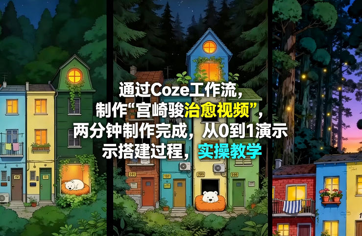 通过Coze工作流制作《宫崎骏治愈视频》,两分钟制作完成,从0到1演示搭建过程,实操教学插图 通过Coze工作流制作《宫崎骏治愈视频》,两分钟制作完成,从0到1演示搭建过程,实操教学