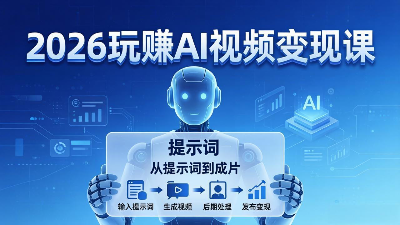 2026玩赚AI视频变现课：掌握 AI 视频全流程技能，从提示词到成片高效产出插图