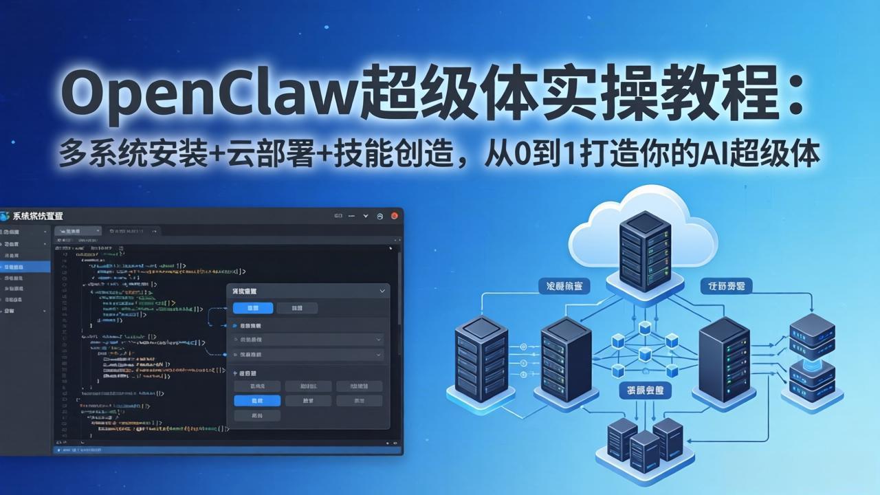 OpenClaw-小龙虾 超级体实操教程:多系统安装+云部署+技能创造,从0到1打造你的AI超级体插图 OpenClaw-小龙虾 超级体实操教程:多系统安装+云部署+技能创造,从0到1打造你的AI超级体插图