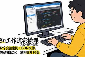 n8n工作流实操课(入门+进阶+选修)12个完整案例+JSON文件,带你玩转自动化,效率提升10倍