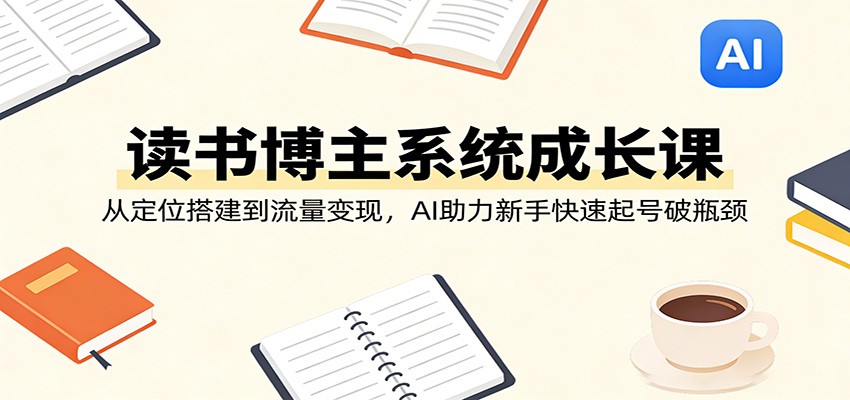 读书博主系统成长课:从定位搭建到流量变现,AI助力新手快速起号破瓶颈2851 作者:福缘创业网 帖子ID:119543 读书博主系统成长课:从定位搭建到流量变现,AI助力新手快速起号破瓶颈2851 作者:福缘创业网 帖子ID:119543