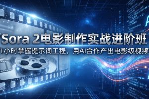 Sora 2电影制作实战进阶班:1小时掌握提示词工程,用AI合作产出电影级视频