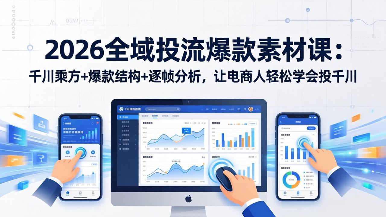 2026全域投流爆款素材课:千川乘方+爆款结构+逐帧分析,让电商人轻松学会投千川插图 2026全域投流爆款素材课:千川乘方+爆款结构+逐帧分析,让电商人轻松学会投千川插图
