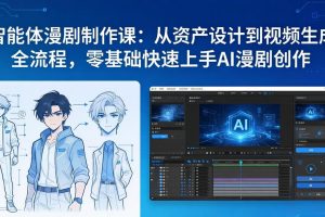 智能体漫剧制作课:从资产设计到视频生成全流程,零基础快速上手AI漫剧创作
