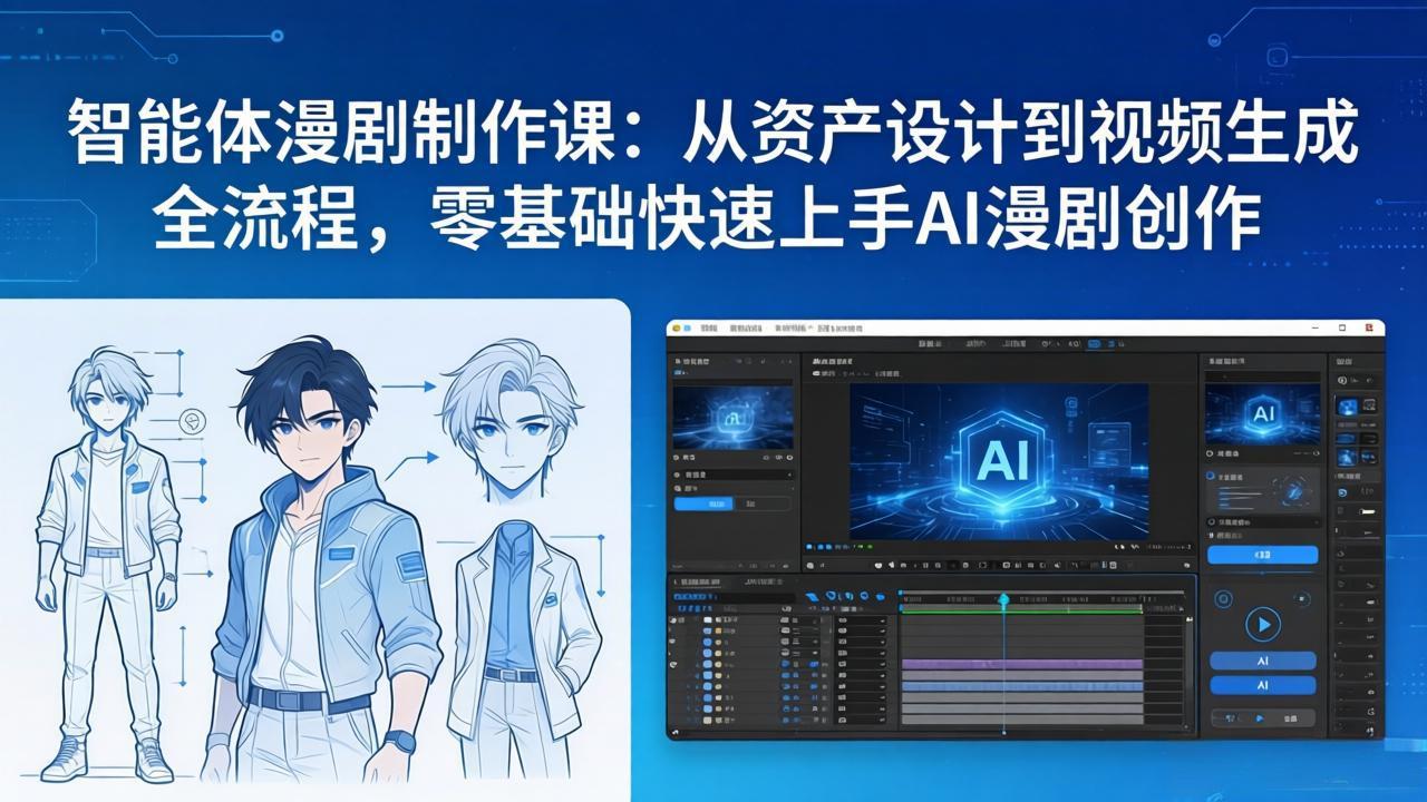 智能体漫剧制作课:从资产设计到视频生成全流程,零基础快速上手AI漫剧创作插图 智能体漫剧制作课:从资产设计到视频生成全流程,零基础快速上手AI漫剧创作插图