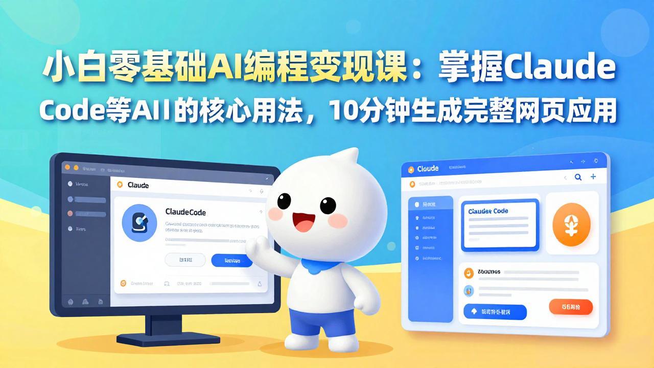 小白零基础AI编程变现课：掌握Claude Code等AI工具的核心用法，10分钟生成完整网页应用插图