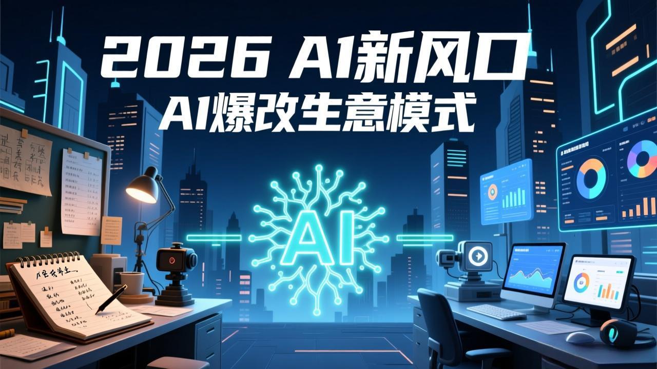 2026年AI创富新风口,用人工智能爆改你的生意模式,从短视频到直播全面降本增效抢占先机插图 2026年AI创富新风口,用人工智能爆改你的生意模式,从短视频到直播全面降本增效抢占先机插图