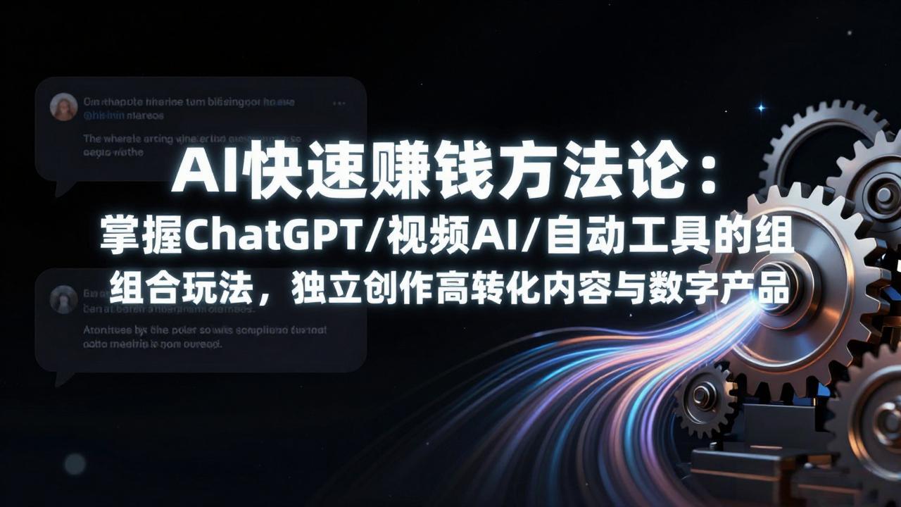 AI快速赚钱方法论:掌握ChatGPT/视频AI/自动化工具的组合玩法,独立创作高转化内容与数字产品插图 AI快速赚钱方法论:掌握ChatGPT/视频AI/自动化工具的组合玩法,独立创作高转化内容与数字产品插图