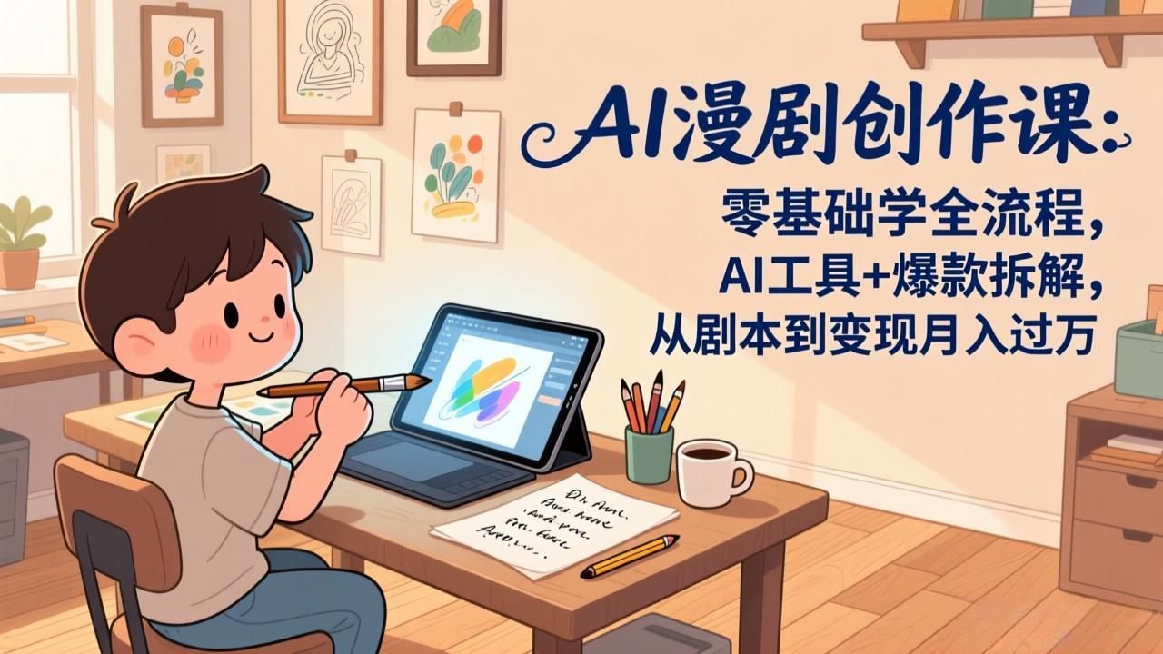 AI漫剧创作课:零基础学全流程,AI工具+爆款拆解,从剧本到变现月入过万插图 AI漫剧创作课:零基础学全流程,AI工具+爆款拆解,从剧本到变现月入过万插图