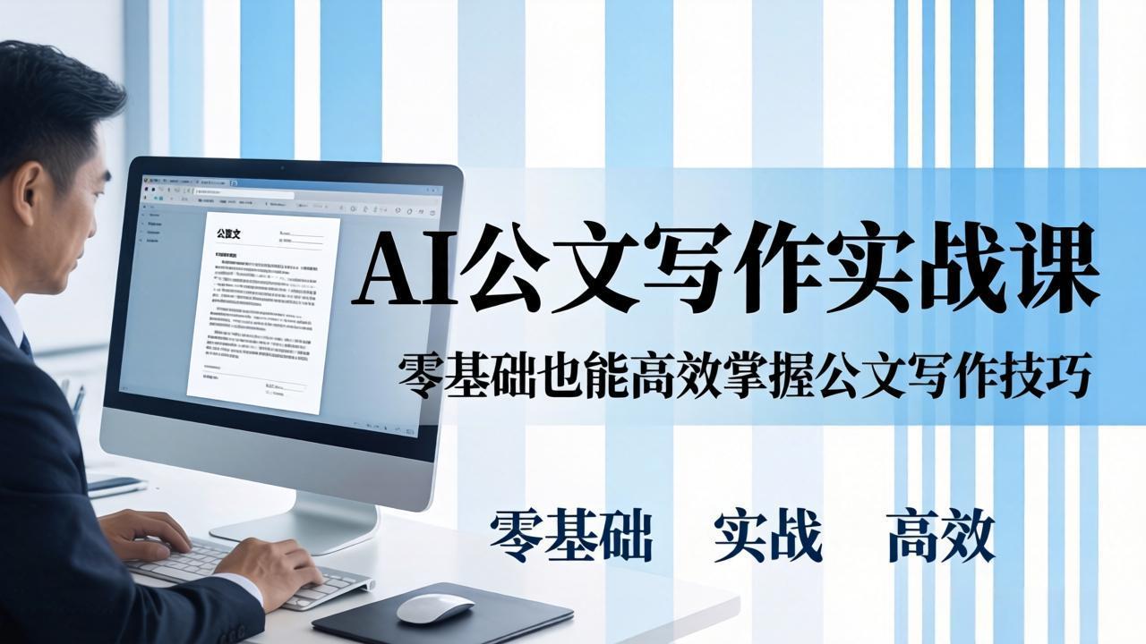 AI 公文写作实战课:零基础掌握格式规范与 5 大文种,用 AI 高效写出合格材料插图 AI 公文写作实战课:零基础掌握格式规范与 5 大文种,用 AI 高效写出合格材料插图