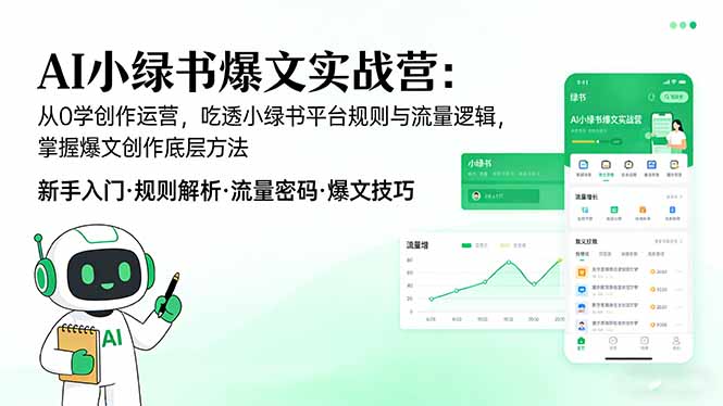 AI 小绿书爆文实战营:从0学创作运营,吃透小绿书平台规则与流量逻辑,掌握爆文创作底层方法插图 AI 小绿书爆文实战营:从0学创作运营,吃透小绿书平台规则与流量逻辑,掌握爆文创作底层方法插图