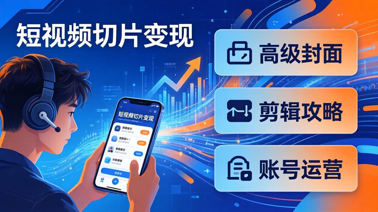 短视频切片变现速成班2.0:高级封面+剪辑攻略+账号运营,0基础小白快速入局副业插图 短视频切片变现速成班2.0:高级封面+剪辑攻略+账号运营,0基础小白快速入局副业插图