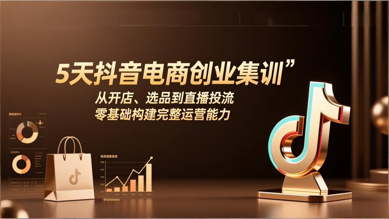5天抖音电商创业集训:从开店、选品到直播投流,零基础构建完整运营能力插图 5天抖音电商创业集训:从开店、选品到直播投流,零基础构建完整运营能力插图