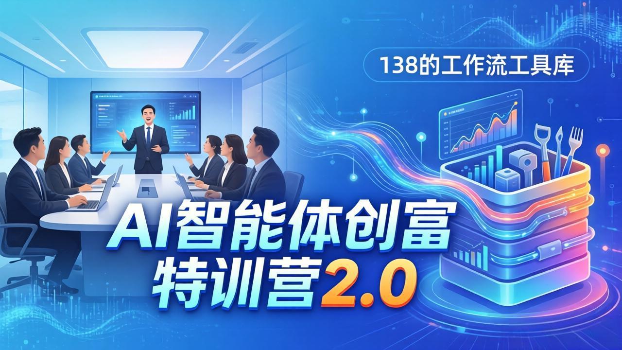 AI智能体创富训练营2.0:3天闭门直播+视频课+工具库,从0到1搭建智能体附138个工作流插图 AI智能体创富训练营2.0:3天闭门直播+视频课+工具库,从0到1搭建智能体附138个工作流插图
