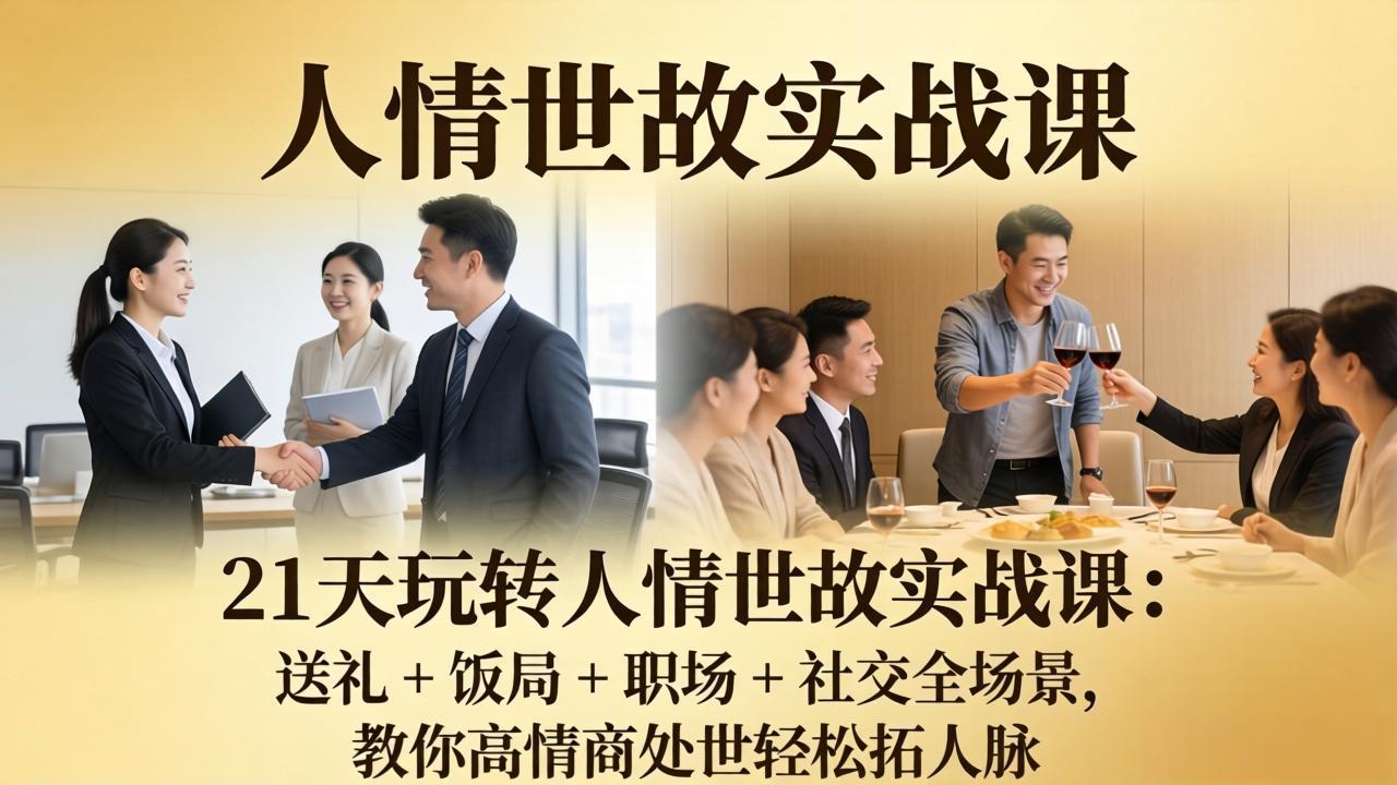 21 天玩转人情世故实战课:送礼 + 饭局 + 职场 + 社交全场景,教你高情商处世轻松拓人脉插图 21 天玩转人情世故实战课:送礼 + 饭局 + 职场 + 社交全场景,教你高情商处世轻松拓人脉插图