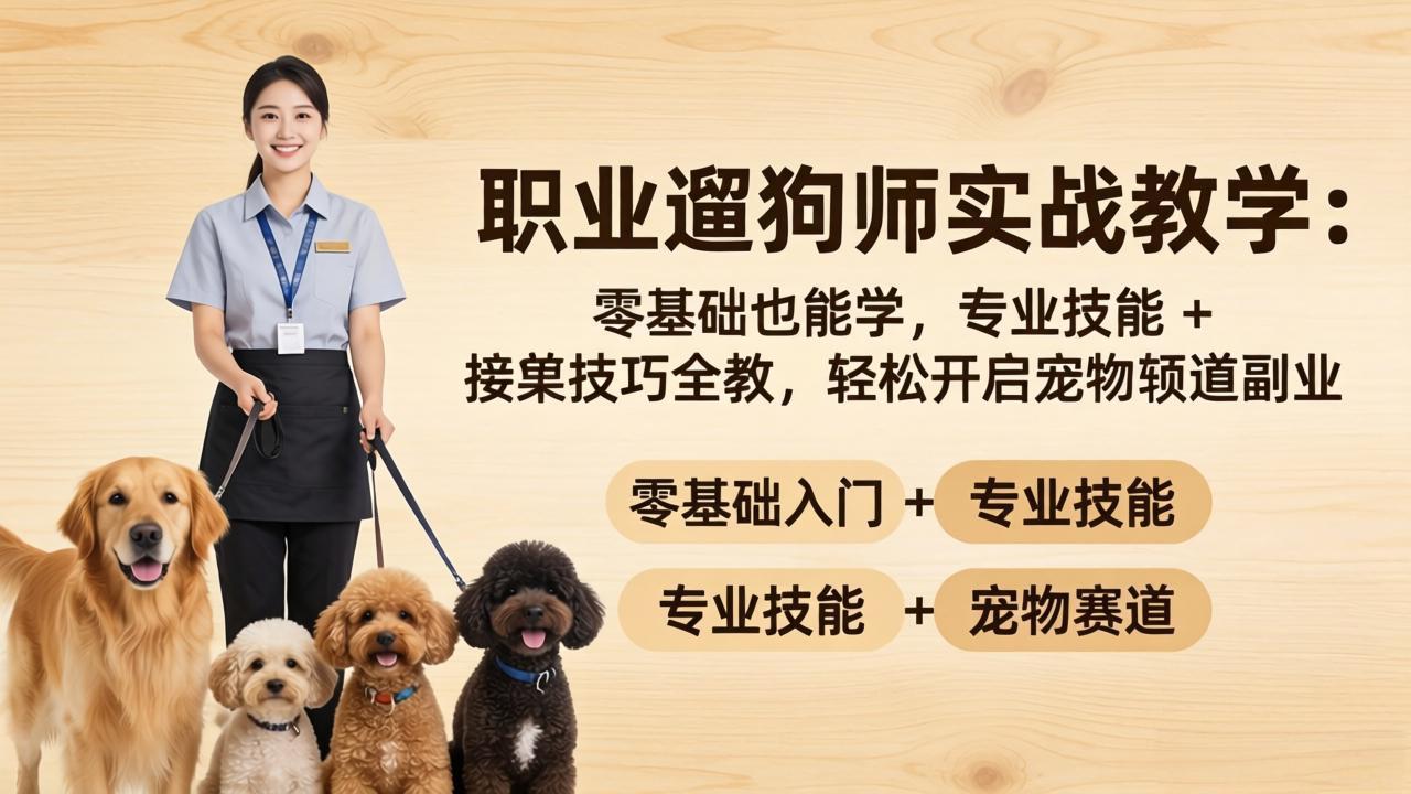 职业遛狗师实战教学：零基础也能学，专业技能 + 接单技巧全教，轻松开启宠物赛道副业插图