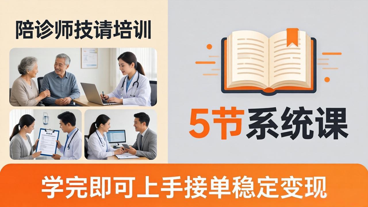 想做陪诊师不知从何下手？5节系统课教你掌握核心技能，学完即可上手接单稳定变现插图