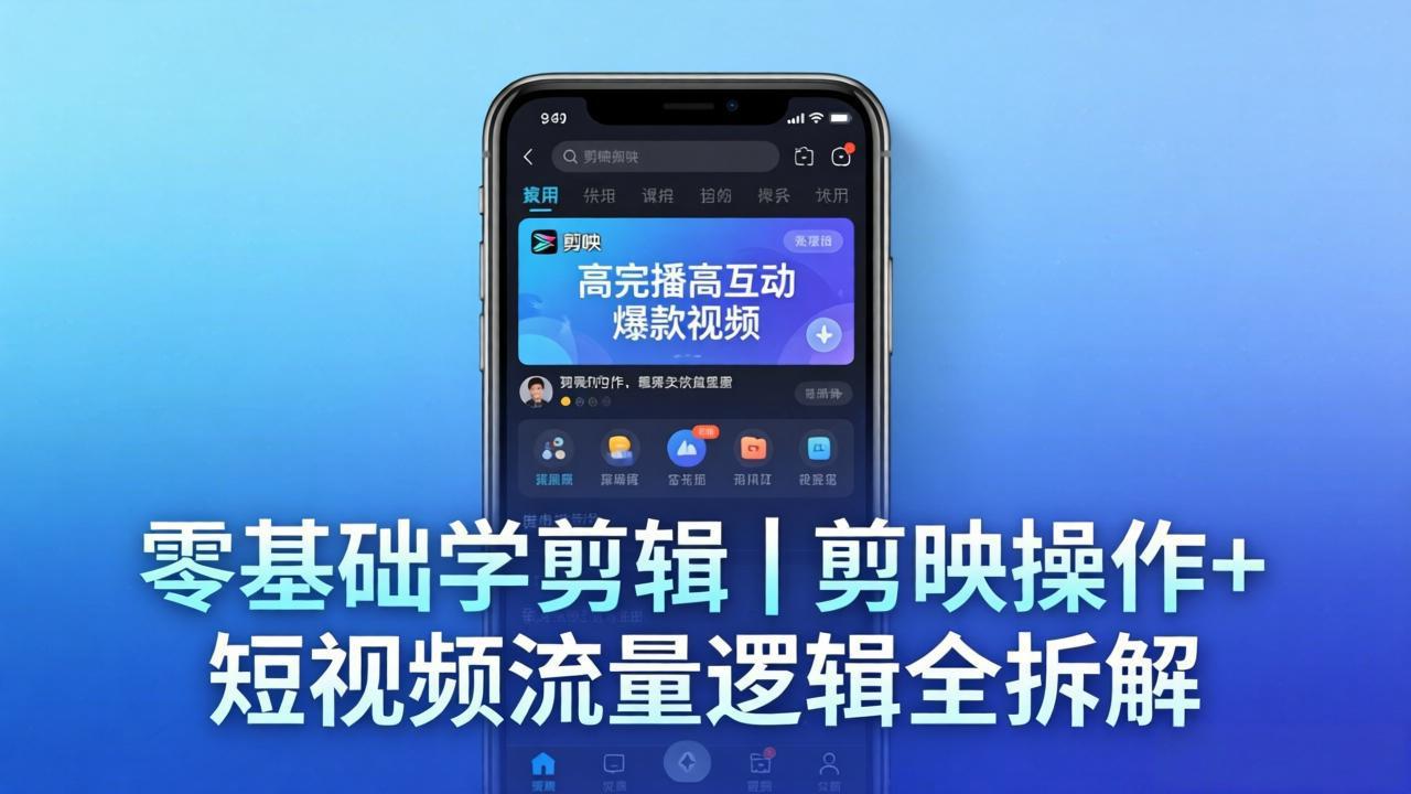 【零基础学剪辑】剪映操作+短视频流量逻辑全拆解｜手把手教你剪出高完播高互动爆款视频插图