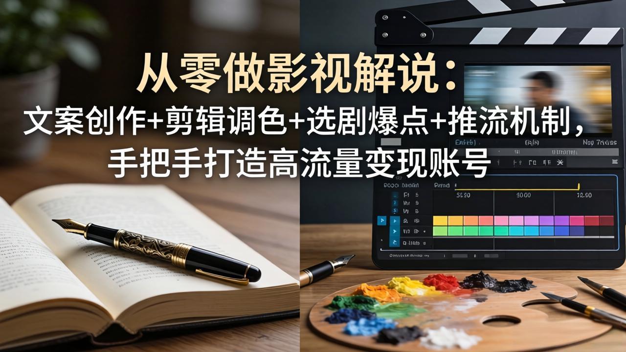从零做影视解说:文案创作+剪辑调色+选剧爆点+推流机制,手把手打造高流量变现账号插图 从零做影视解说:文案创作+剪辑调色+选剧爆点+推流机制,手把手打造高流量变现账号插图