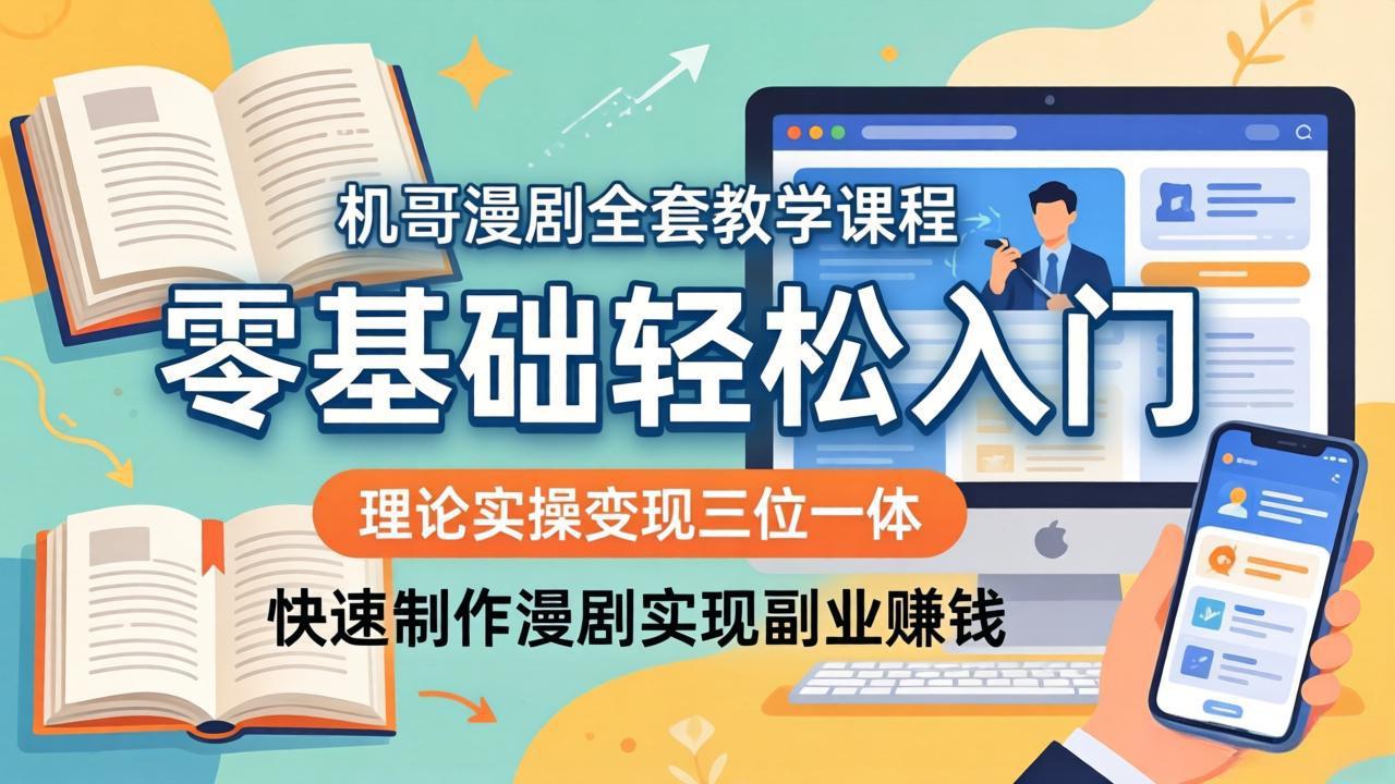 机哥漫剧全套教学课程,理论实操变现三位一体,零基础轻松入门,快速制作漫剧实现副业赚钱插图 机哥漫剧全套教学课程,理论实操变现三位一体,零基础轻松入门,快速制作漫剧实现副业赚钱插图