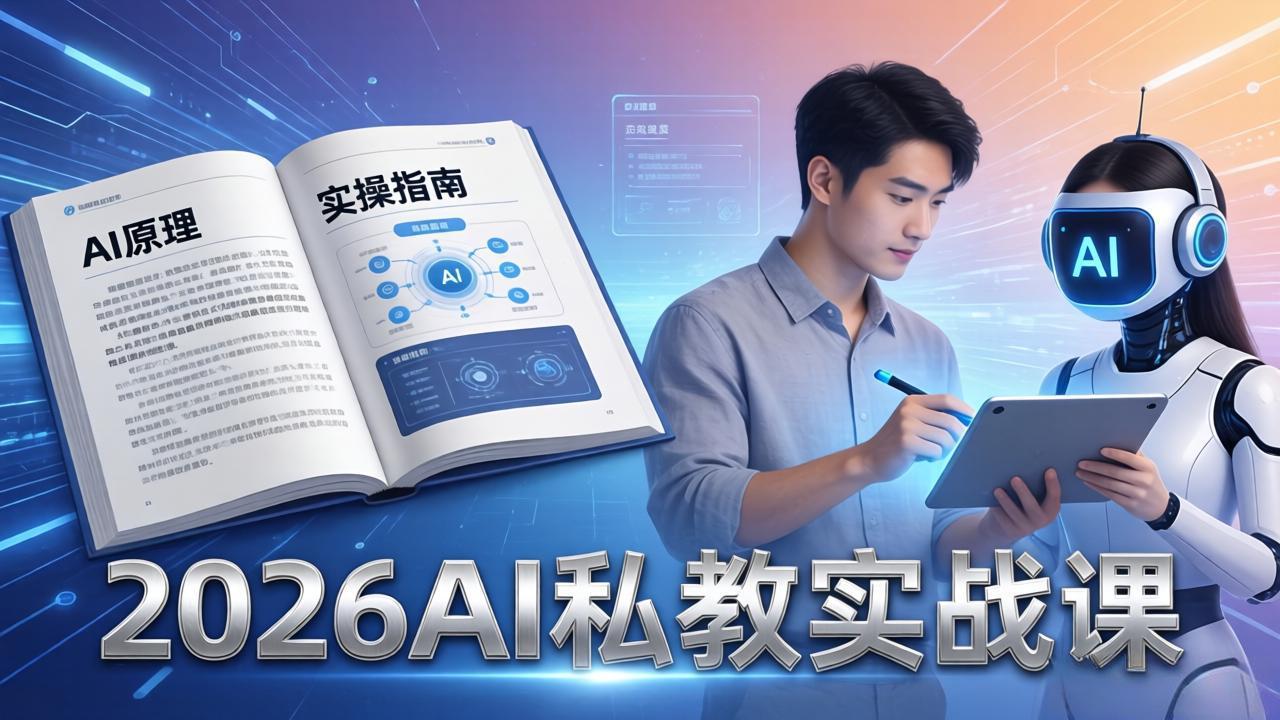2026AI私教实战课:从AI原理到全场景实操,零基础学会用AI提效+单人单干创业插图 2026AI私教实战课:从AI原理到全场景实操,零基础学会用AI提效+单人单干创业插图