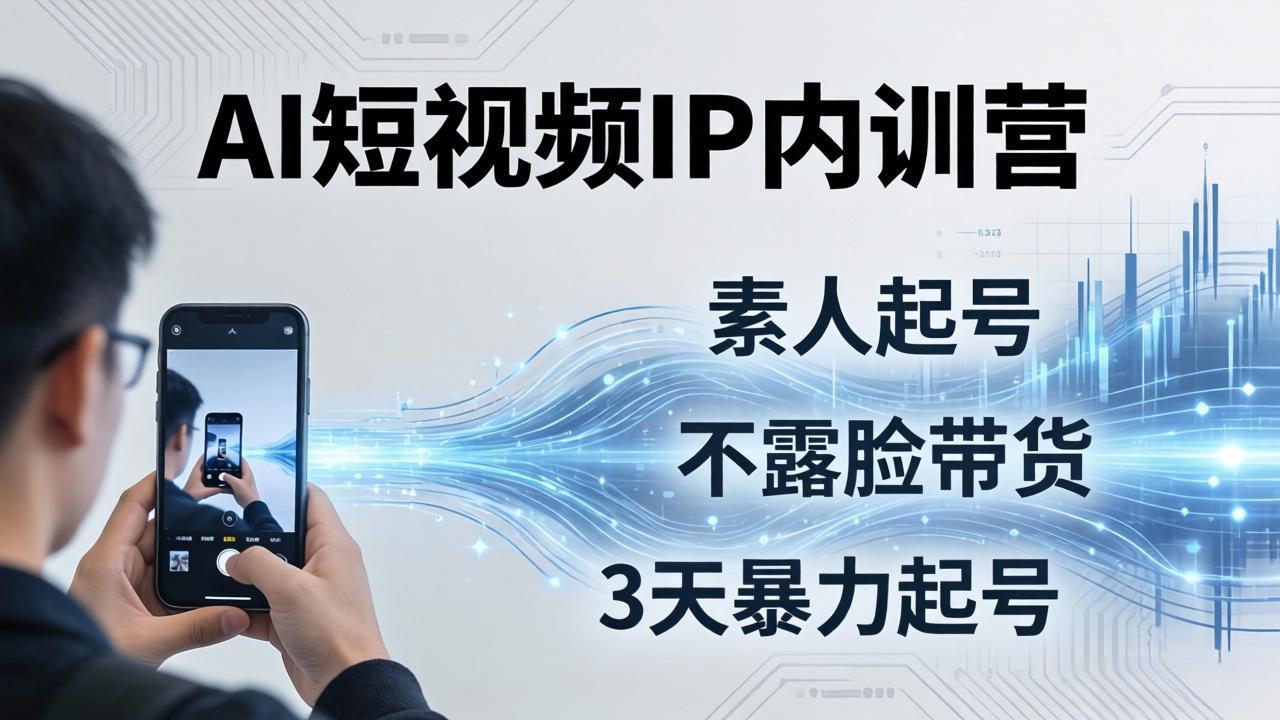 2026AI短视频IP内训营:从素人起号到不露脸带货,3天暴力起号全流程拆插图 2026AI短视频IP内训营:从素人起号到不露脸带货,3天暴力起号全流程拆插图