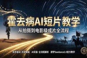 《霍去病》AI短片教学:即梦AI Seedance2.0实操,从拍摄到电影级成片全流程