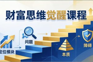 财富思维觉醒第十期：3天大课四大模块，精准定位问题看清本质，扫清人生障碍