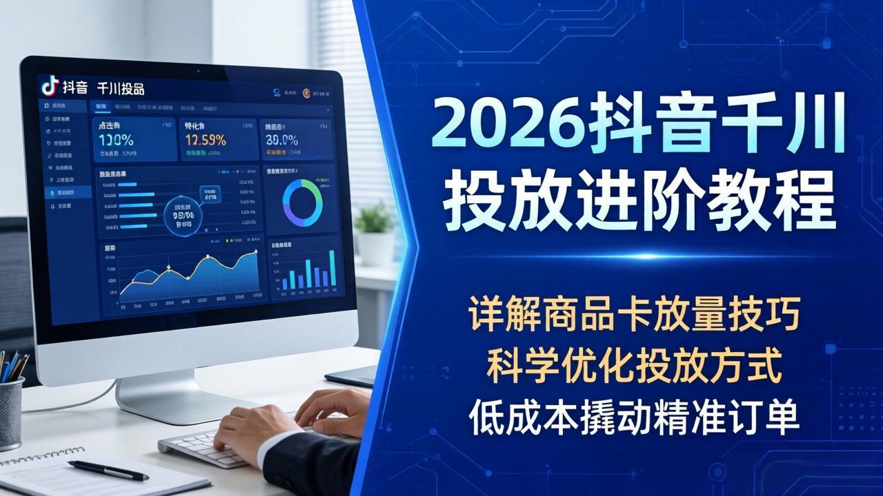 2026抖音千川投放进阶教程,详解商品卡放量技巧,科学优化投放方式,低成本撬动精准订单插图 2026抖音千川投放进阶教程,详解商品卡放量技巧,科学优化投放方式,低成本撬动精准订单插图