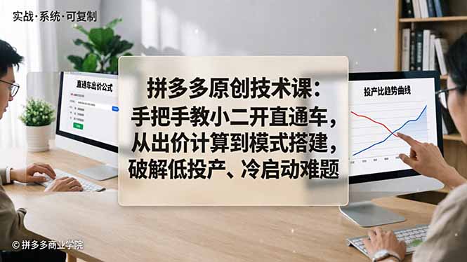 拼多多原创技术课:手把手教小二开直通车,从出价计算到模式搭建,破解低投产、冷启动难题插图 拼多多原创技术课:手把手教小二开直通车,从出价计算到模式搭建,破解低投产、冷启动难题插图