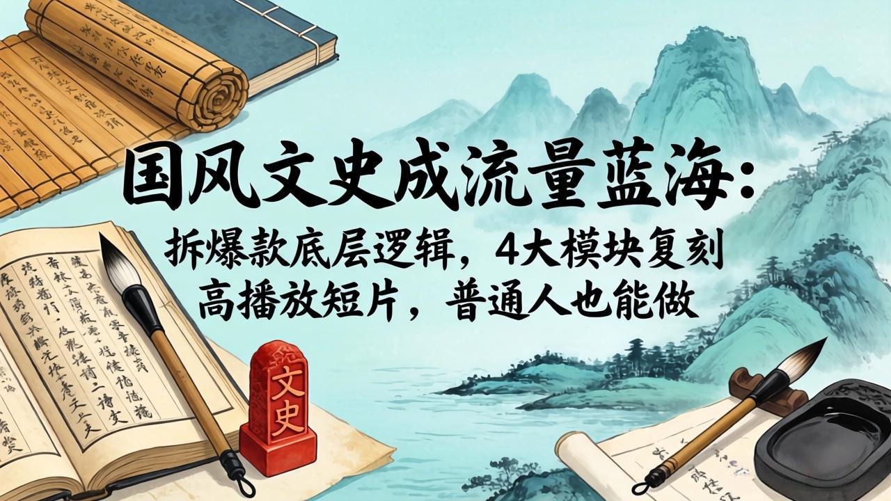 国风文史成流量蓝海:拆爆款底层逻辑,4大模块复刻高播放短片,普通人也能做插图 国风文史成流量蓝海:拆爆款底层逻辑,4大模块复刻高播放短片,普通人也能做插图