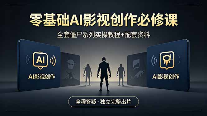 零基础AI影视创作必修课,全套僵尸系列实操教程加配套资料,全程答疑带你独立完整出片插图 零基础AI影视创作必修课,全套僵尸系列实操教程加配套资料,全程答疑带你独立完整出片插图