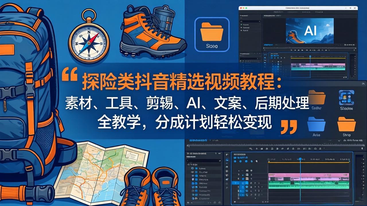 探险类抖音精选视频教程:素材、工具、剪辑、AI、文案、后期处理全教学,分成计划轻松变现插图 探险类抖音精选视频教程:素材、工具、剪辑、AI、文案、后期处理全教学,分成计划轻松变现插图