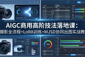 AIGC商用高阶技法落地课:AI摄影全流程+LoRA训练+MJSD协同出图实战教学