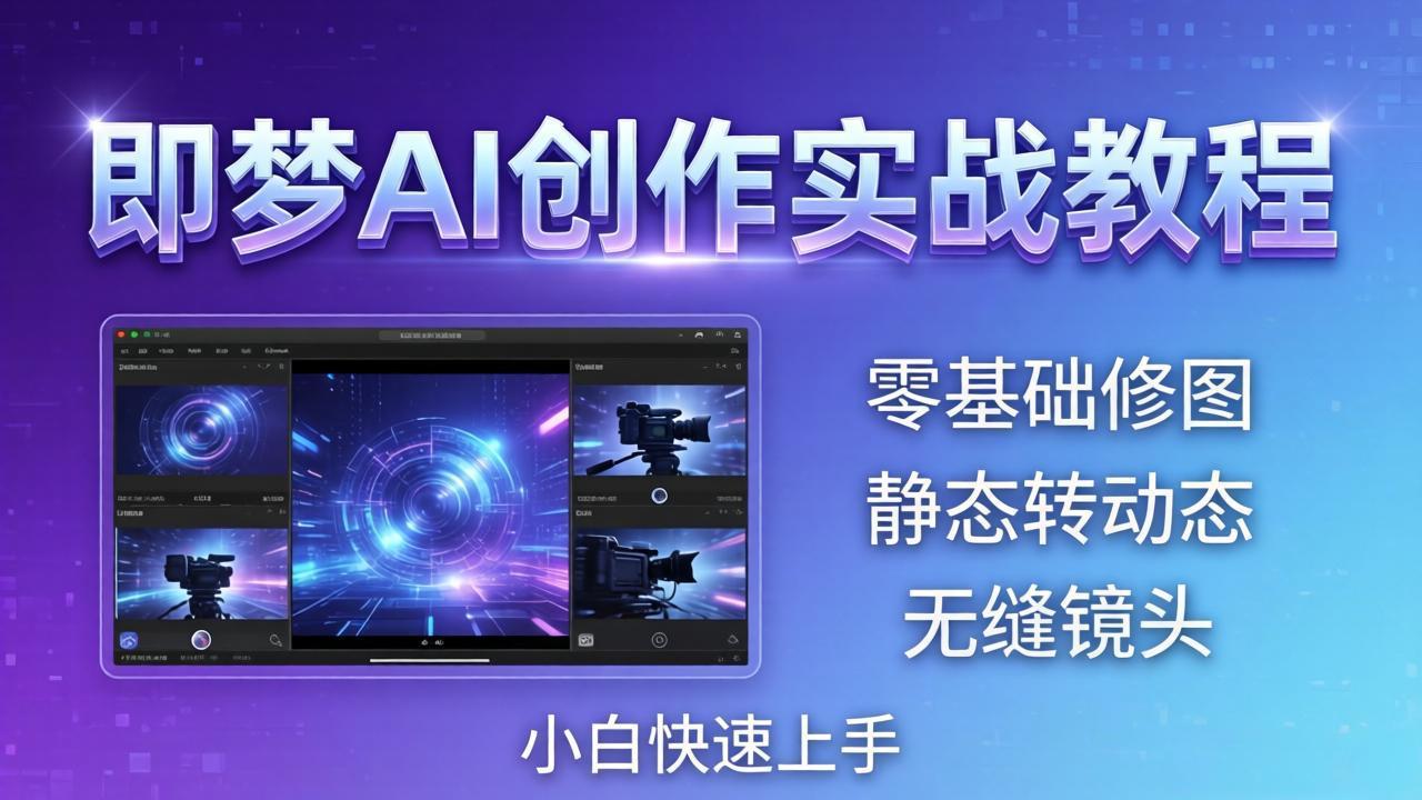 即梦AI创作实战教程,从零基础修图到AI导演,实战教学静态转动态+无缝镜头,小白快速上手插图 即梦AI创作实战教程,从零基础修图到AI导演,实战教学静态转动态+无缝镜头,小白快速上手插图