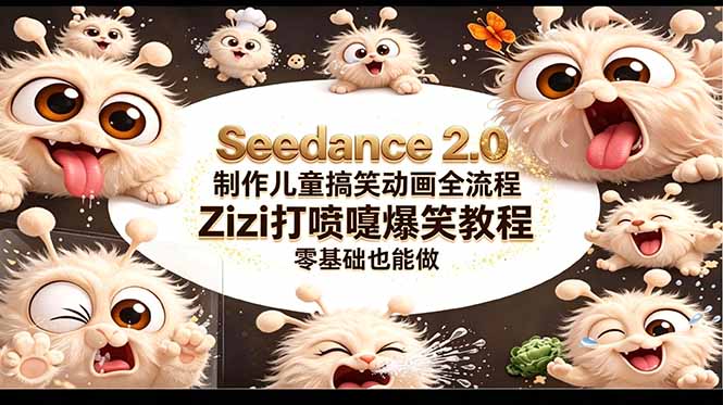 Seedance 2.0 制作儿童搞笑动画全流程Zizi打喷嚏爆笑教程|零基础也能做插图 Seedance 2.0 制作儿童搞笑动画全流程Zizi打喷嚏爆笑教程|零基础也能做插图
