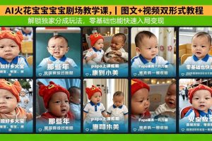 AI火花宝宝宝宝剧场教学课，图文+视频双形式教程，解锁独家分成玩法，零基础也能快速入局变现
