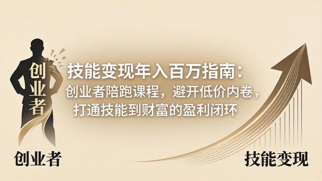 技能变现年入百万指南:创业者陪跑课程,避开低价内卷,打通技能到财富的盈利闭环插图 技能变现年入百万指南:创业者陪跑课程,避开低价内卷,打通技能到财富的盈利闭环插图