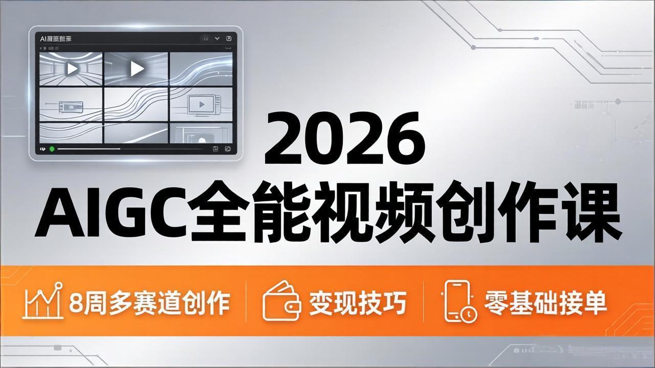 2026AIGC全能视频创作课,8周吃透多赛道创作+变现,零基础也能高效出片接单插图 2026AIGC全能视频创作课,8周吃透多赛道创作+变现,零基础也能高效出片接单插图