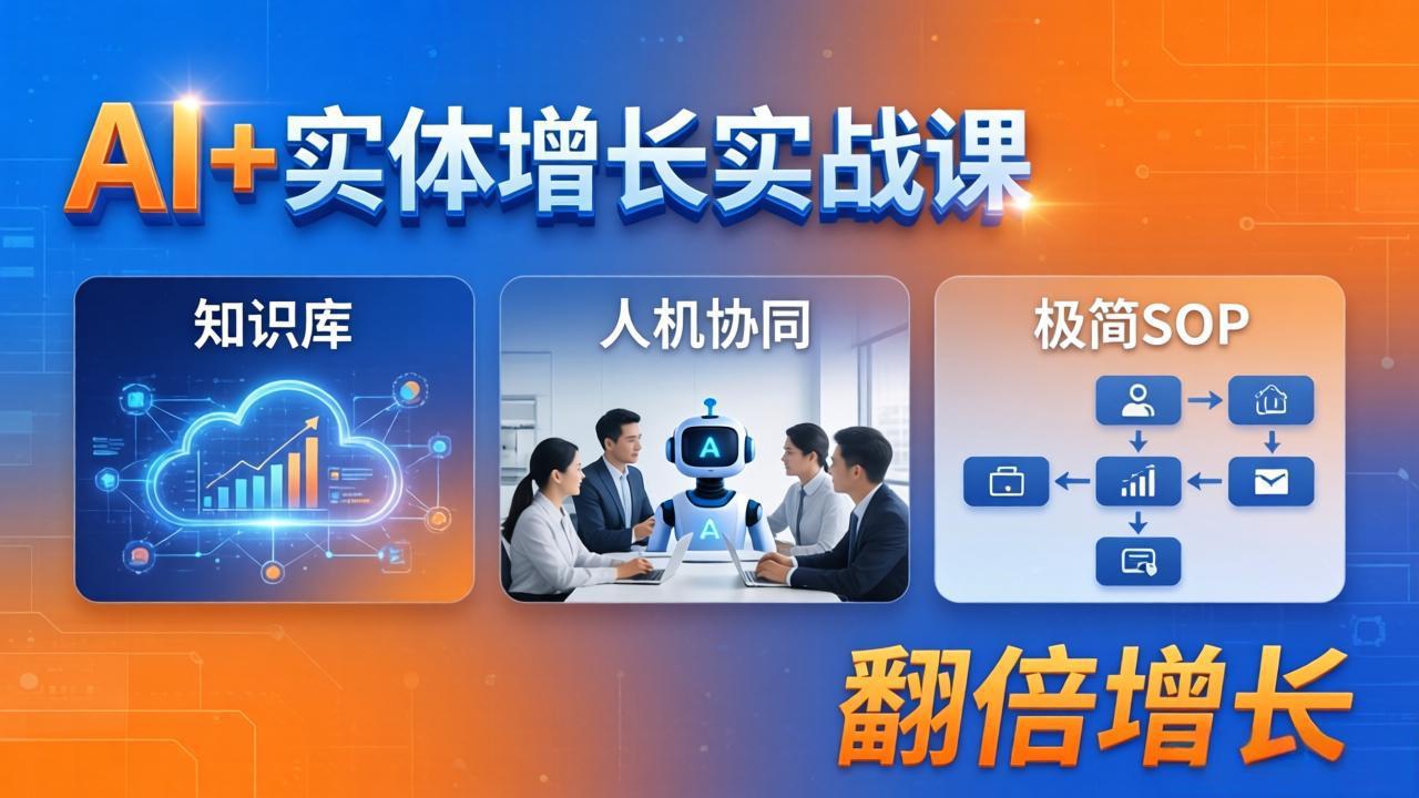 AI+实体增长实战课:知识库+人机协同+极简SOP,助力实体业务翻倍增长插图 AI+实体增长实战课:知识库+人机协同+极简SOP,助力实体业务翻倍增长插图
