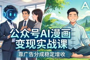 公众号AI漫画变现实战课:星座/职场/养生多赛道+智能体发文,靠广告分成稳定增收