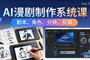 AI漫剧制作系统课：0基础从0到1学会AI制作，掌握剧本、角色、分镜、剪辑全套技能，轻松做号变现