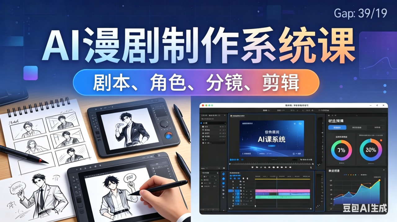AI漫剧制作系统课:0基础从0到1学会AI制作,掌握剧本、角色、分镜、剪辑全套技能,轻松做号变现插图 AI漫剧制作系统课:0基础从0到1学会AI制作,掌握剧本、角色、分镜、剪辑全套技能,轻松做号变现插图
